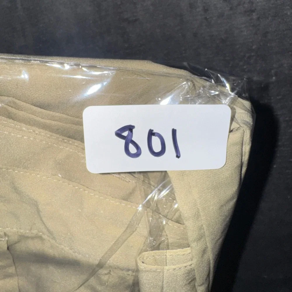 Mens 36x32 Adidas Golf Pants Khaki Excellent 3-Stripe Flat Front Trousers